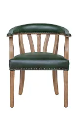 фото Мягкий стул с подлокотниками Tanner Green Leather в интерьере в Санкт-Петербурге