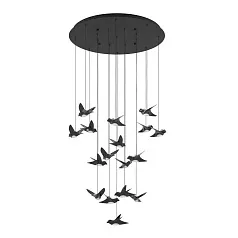 купить стильные 390352 Люстра диммируемая PARATEBUENO, 17X3W (LED), 3000K, 6460lm, ?780, сталь, черный/сталь, пластик, черный никель, сатинированный в интернет-магазине в Санкт-Петербурге