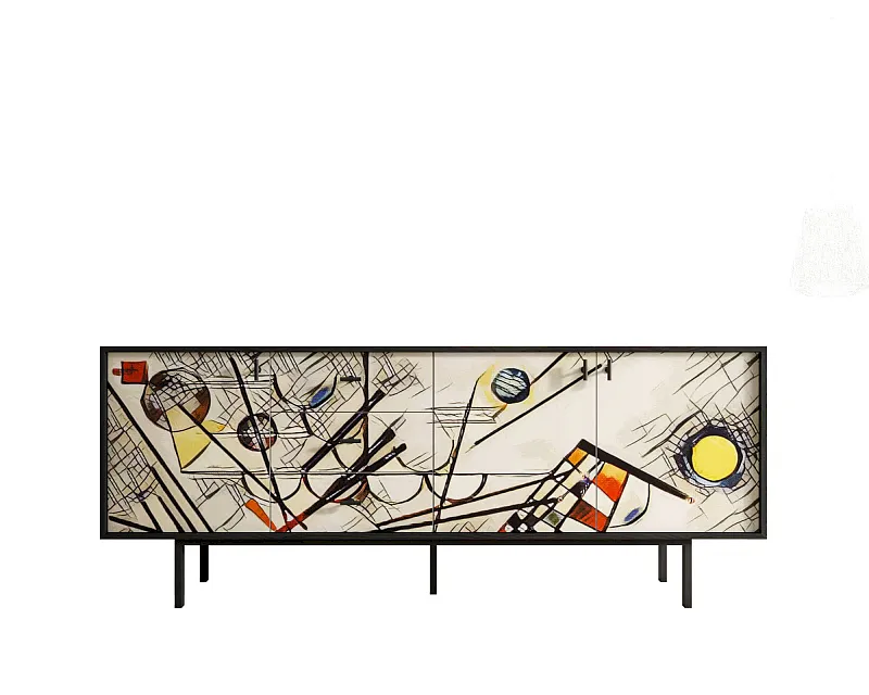 Комод с тремя дверками и тремя ящиками "Эмерсон (Emerson)" by Kandinsky арт EM07/Print_01 в Санкт-Петербурге Комод с тремя дверками и тремя ящиками "Эмерсон (Emerson)" by Kandinsky арт EM07/Print_01
