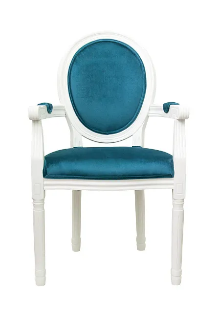 Мягкий стул с подлокотниками Volker Arm Blue and White в Санкт-Петербурге Мягкий стул с подлокотниками Volker Arm Blue and White в Санкт-Петербурге