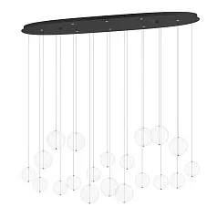 390344 Люстра диммируемая ESPARDELLO, 8X5,4W (LED), 3000K, 4080lm, L1480, B260, H2200, сталь, черный/стекло, прозрачный в интернет-магазине в Санкт-Петербурге