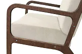 Низкое кресло с деревянными подлокотниками Mody Beige бежевый №3 в Санкт-Петербурге