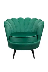 стильное Низкое кресло ракушка Pearl Green V2 на черных ножках в Санкт-Петербурге