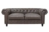 Диван из коричневой кожи Chesterfield Brown Leather 2S №0 в Санкт-Петербурге