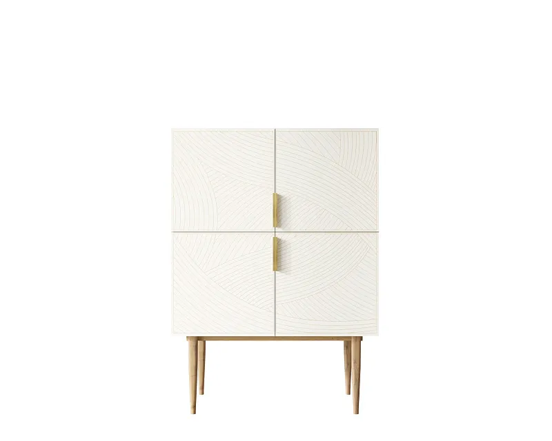 Малый комод с четырьмя дверками на высоких ножках "Лайн (Line)" LN13/GR1/beige
