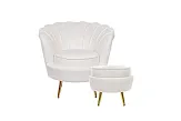 Кресло с пуфом ракушка Pearl Beige №0 в Санкт-Петербурге