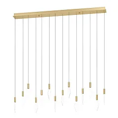 красивые 390362 Люстра диммируемая MIRADOR, 14X3,3W (LED), 3000K, 4760lm, L1400, B120, H2200, сталь, латунь, золотой/пластик, прозрачный на заказ в Санкт-Петербурге