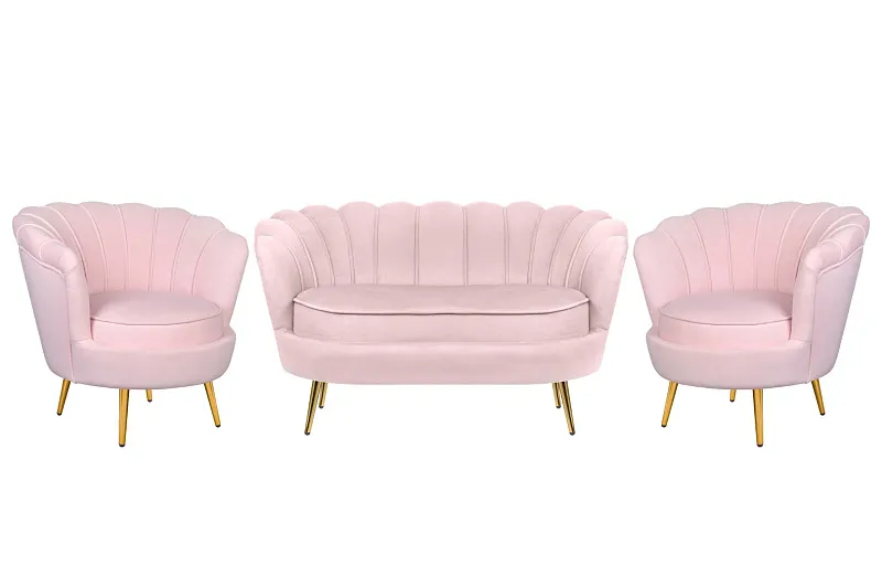 Комплект кресел и дивана ракушка Pearl Double Pink V2