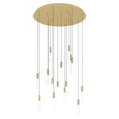 купить 390361 Люстра диммируемая MIRADOR, 16X3,3W (LED), 3000K, 5440lm, ?780, сталь, латунь, золотой/пластик, прозрачный в Санкт-Петербурге