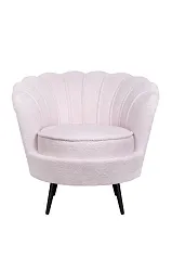 купить Низкое кресло ракушка Pearl Pink Boucle на черных ножках в Санкт-Петербурге