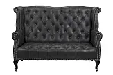Кожаный дизайнерский диван лофт Royal Sofa Black №0 в Санкт-Петербурге