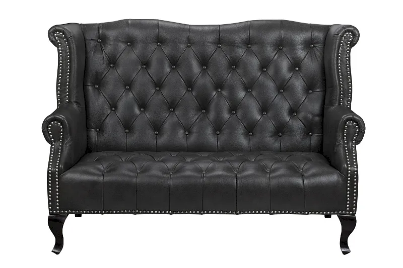 Кожаный дизайнерский диван лофт Royal Sofa Black в Санкт-Петербурге