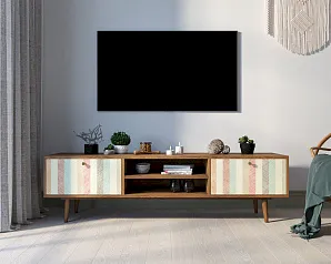 фото Комод "Бербер (Berber)" с нишей низкий под TV принт 45 арт BB49/Print_45 в Санкт-Петербурге