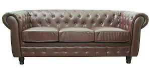 купить стильный Прямой трехместный диван Chesterfield Brown 3S цвет коричневый в Санкт-Петербурге