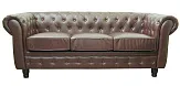 Прямой трехместный диван Chesterfield Brown 3S цвет коричневый №0