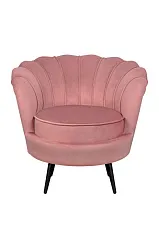 стильное Низкое кресло ракушка Pearl Pink V3 на черных ножках в Санкт-Петербурге