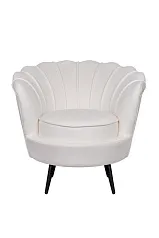 красивое Кресло ракушка Pearl Beige на черных ножках на заказ в Санкт-Петербурге