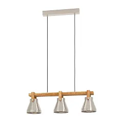 красивые 43952 Люстра CAWTON, 3X40W (E27), L760, B160, H1100, сталь, дерево, коричневый на заказ в Санкт-Петербурге