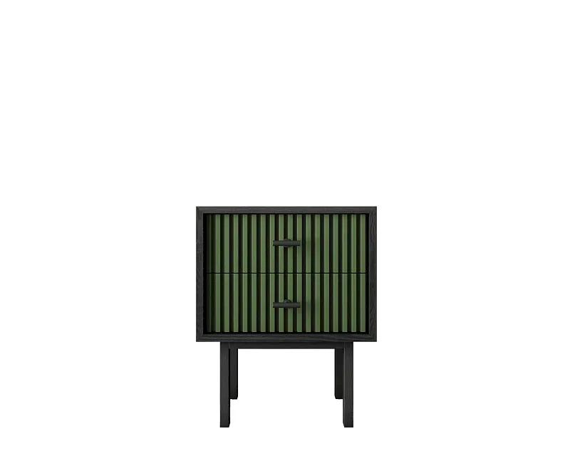 Тумбочка с двумя ящиками "Эмерсон (Emerson)" арт EM16/green/L