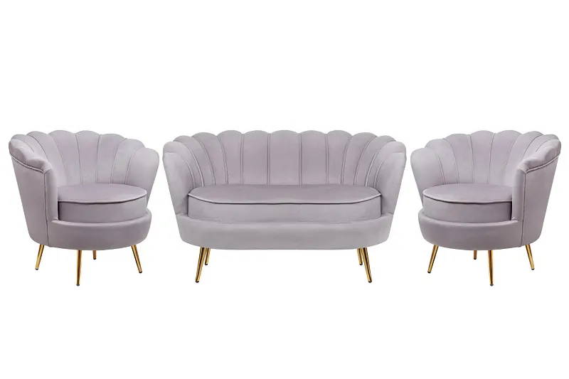 Комплект кресел и дивана ракушка Pearl Double Grey