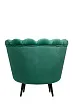 Низкое кресло ракушка Pearl Green V2 на черных ножках №3