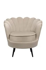 Низкое кресло ракушка Pearl Taupe на черных ножках на заказ в Санкт-Петербурге