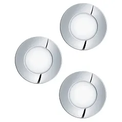 красивые 98635 Комплект встраиваемых светильников FUEVA 1, 3X2,8W (LED), 3000K, 1050lm, IP20/44, ?85, литой металл, хромированный / пластик, белый в Санкт-Петербурге