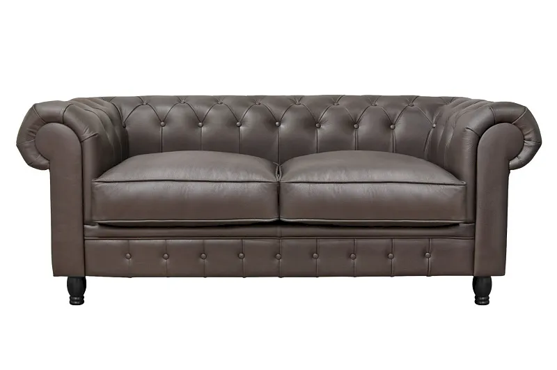 Диван из коричневой кожи Chesterfield Brown Leather 2S