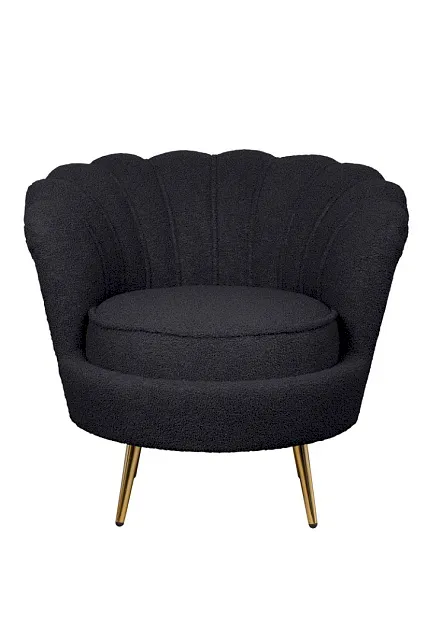 Низкое кресло ракушка Pearl Black Boucle в Санкт-Петербурге Низкое кресло ракушка Pearl Black Boucle
