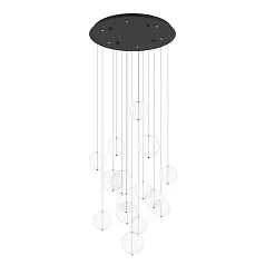 купить стильные 390333 Люстра диммируемая ESPARDELLO, 6X5,4W (LED), 3000K, 3060lm, ?580, сталь, черный/стекло, прозрачный в интернет-магазине в Санкт-Петербурге