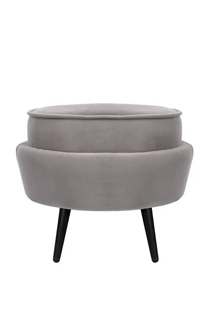 Пуф Pearl Adorn Grey на черных ножках в Санкт-Петербурге Пуф Pearl Adorn Grey на черных ножках