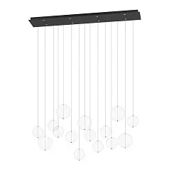 фото 390334 Люстра диммируемая ESPARDELLO, 8X5,4W (LED), 3000K, 4080lm, L1170, B200, H1500, сталь, черный/стекло, прозрачный в интерьере в Санкт-Петербурге