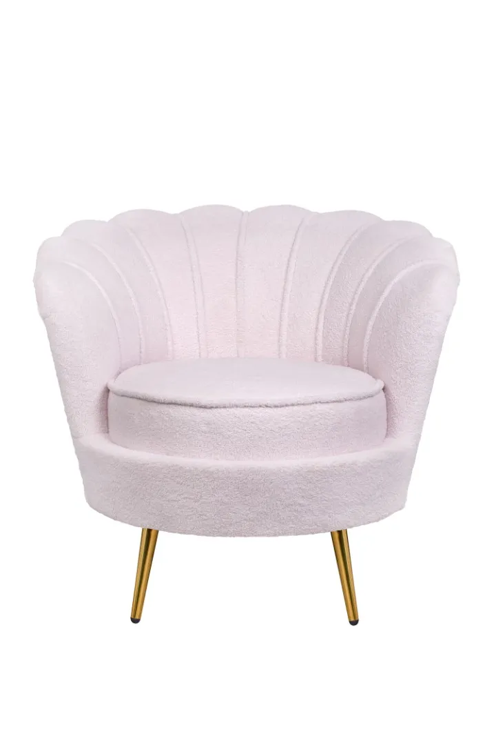 Низкое кресло ракушка Pearl Pink Boucle на заказ в Санкт-Петербурге