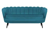 Диван для гостиниц Pearl Triple Marine Velvet на черных ножках №0