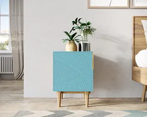 Тумбочка с дверкой "Лайн (Line)" LN08/GR1/blue на заказ в Санкт-Петербурге