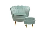 Кресло с пуфом ракушка Pearl Green №0 в Санкт-Петербурге