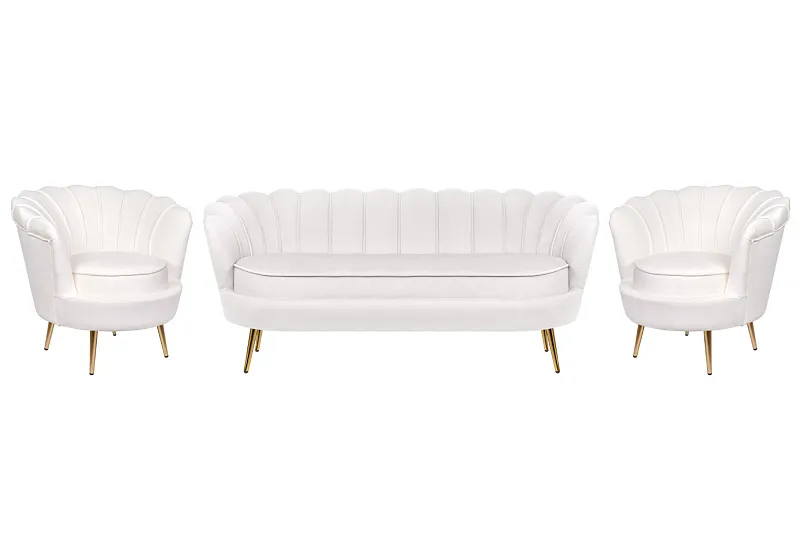 Комплект кресел и дивана ракушка Pearl Triple Beige