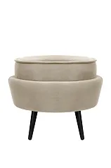 Пуф Pearl Adorn Taupe на черных ножках в интерьере в Санкт-Петербурге