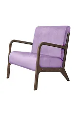 Низкое кресло с деревянными подлокотниками Mody Purple фиолетовое в интернет-магазине в Санкт-Петербурге