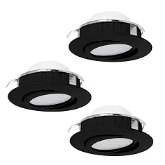фото 900749 Комплект встраиваемых светильников диммируемых PINEDA, 3X5,5W (LED), 3000K, ?84, пластик, черный в интерьере в Санкт-Петербурге