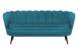 Диван для гостиниц Pearl Triple Marine Velvet на черных ножках на заказ в интернет-магазине в Санкт-Петербурге