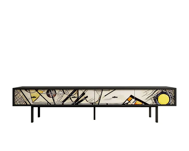 Комод с четырьмя ящиками под TV "Эмерсон (Emerson)" by Kandinsky арт EM06/Print_01 в Санкт-Петербурге Комод с четырьмя ящиками под TV "Эмерсон (Emerson)" by Kandinsky арт EM06/Print_01