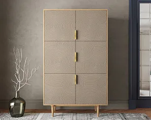 красивый Большой комод с шестью дверками "Лайн (Line)" R20/beige в Санкт-Петербурге