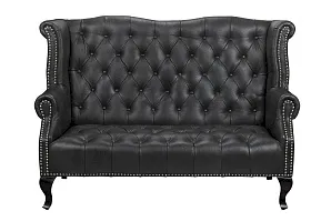 купить стильный Кожаный дизайнерский диван лофт Royal Sofa Black в интернет-магазине в Санкт-Петербурге