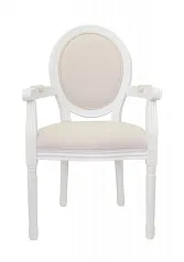 фото Мягкий стул с подлокотниками Volker Arm Beige and White в Санкт-Петербурге
