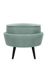 Пуф Pearl Adorn Green на черных ножках в интерьере в Санкт-Петербурге