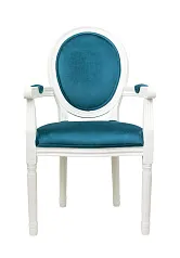 купить Мягкий стул с подлокотниками Volker Arm Blue and White в Санкт-Петербурге