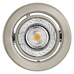 31446 Светодиодный встраиваемый светильник IGOA, 1x3,3W (GU10 LED), ?85, литой металл, никель матовый в интернет-магазине в Санкт-Петербурге