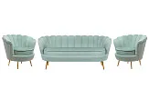 Комплект кресел и дивана ракушка Pearl Triple Green №0 в Санкт-Петербурге