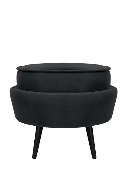 Пуф Pearl Adorn Black на черных ножках в Санкт-Петербурге Пуф Pearl Adorn Black на черных ножках